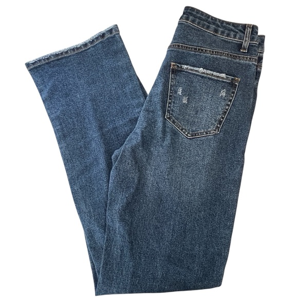 High Rise Distressed Blue Jeans - Picture 4 of 7